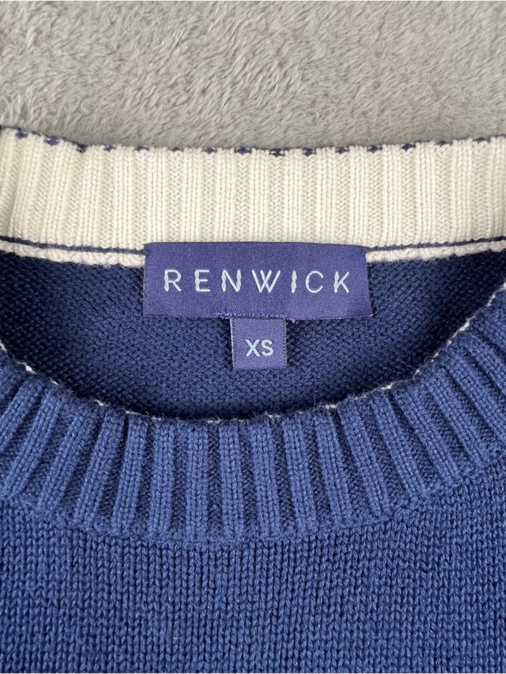 Renwick GOLF Sweater Womens Size XS Blue White Knit Pullover Crew Neck RNWK - Picture 9 of 10